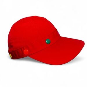 Women’s vintage 90s Liz Claiborne Red cap with colorful buttons